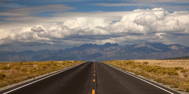 Road and valley, Great Sand Dunes, Colorado, United States