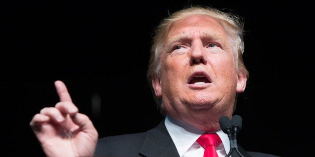 ATLANTA, GEORGIA- FEBRUARY 21: Republican presidential candidate Donald Trump speaks during a campaign rally at the Georgia