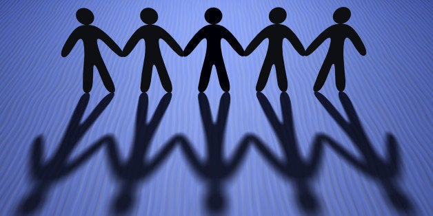 Business Team or friends - silhouette of group of peoples