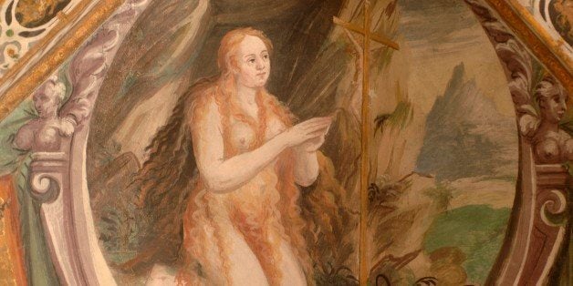 ITALY - DECEMBER 24: Mary Magdalene, detail from the stories of Mary Magdalene, fresco, Chapel of the Barons of Cly (ca 1576)