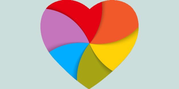 The heart painted in color of a rainbow. Symbol of a peace movement and freedom. Vector illustration.