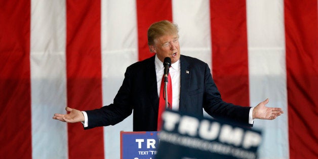 Republican presidential candidate Donald Trump speaks during a rally, Friday, May 6, 2016, in Omaha, Neb. (AP Photo/Charlie Neibergall)