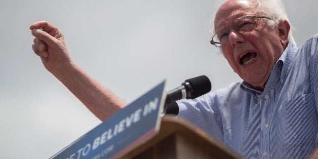 EAST LOS ANGELES, CA - MAY 23: Democratic presidential candidate Sen. Bernie Sanders speaks at a campaign rally at Lincoln Pa