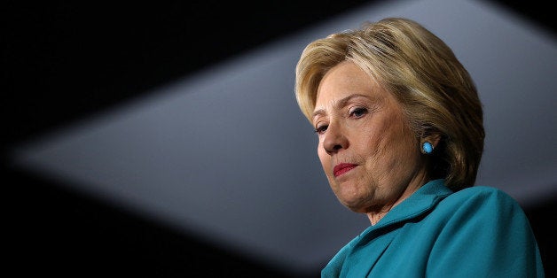 COMMERCE, CA - MAY 24: Democratic presidential candidate former Secretary of State Hillary Clinton looks on during a campaign event on May 24, 2016 in Commerce, California. Hillary Clinton is campaigning in California ahaed of the State's presidential primary on June 7th. (Photo by Justin Sullivan/Getty Images)