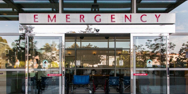 Sliding doors of emergency room in hospital