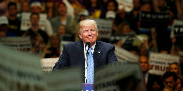 Republican U.S. presidential candidate Donald Trump holds a rally with supporters in Anaheim, California, U.S., May 25, 2016. REUTERS/Jonathan Ernst