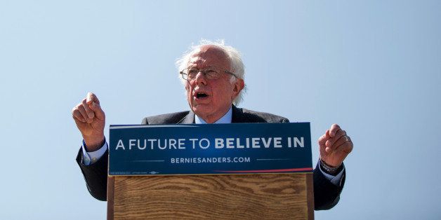 Democratic presidential candidate Bernie Sanders speaks during a campaign stop in Rapid City, S.D., on Thursday, May 12, 2016. Sanders spoke to hundreds of people on the Pine Ridge Indian Reservation and thousands of people in Rapid City Thursday during a campaign swing through South Dakota. (AP Photo/Kristina Barker)