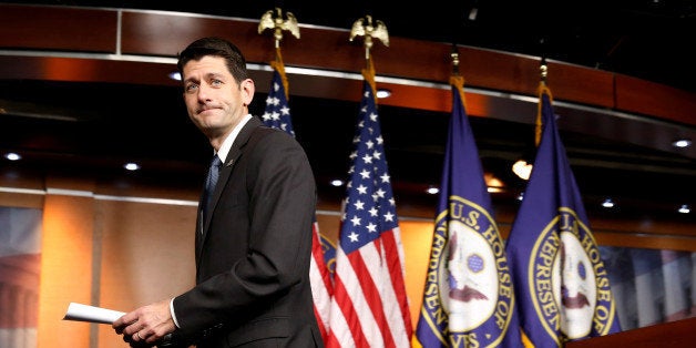 Speaker of the House Paul Ryan walks from the lectern after speaking to reporters in the U.S.Capitol in Washington, U.S. May