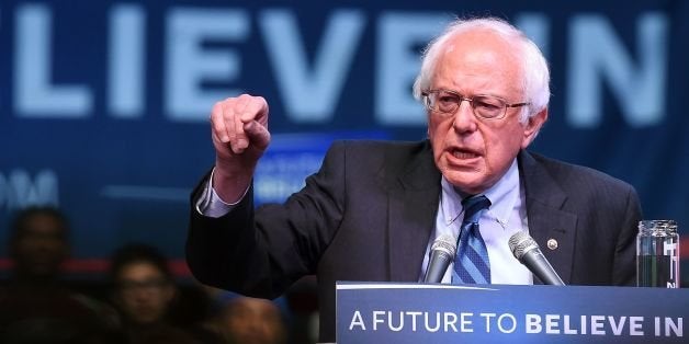 US Democratic presidential candidate Bernie Sanders speaks during a rally in Atlantic City, New Jersey, on May 9, 2016. / AFP / Jewel SAMAD (Photo credit should read JEWEL SAMAD/AFP/Getty Images)