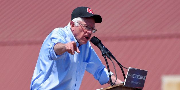 Democratic presidential candidate Sen. Bernie Sanders, I-Vt., speaks at a campaign rally, Saturday, May 28, 2016, in Santa Maria, Calif. (AP Photo/Mark J. Terrill)