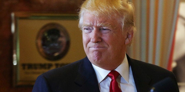 NEW YORK, NY - MAY 31: Republican presidential candidate Donald Trump enters a news conference at Trump Tower where he addressed issues about the money he pledged to donate to veterans groups following a skipped a debate in January before the Iowa caucuses on May 31, 2016 in New York City. Trump had previously said he had raised $6 million at the nationally broadcast fund-raiser he attended instead of the debate and that he would donate it all to veterans groups. (Photo by Spencer Platt/Getty Images)