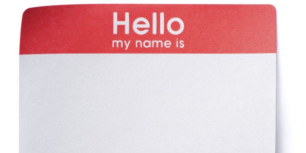 Hello Name Tag Sticker on White