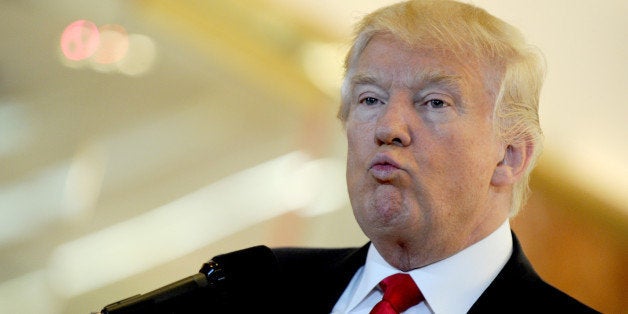 NEW YORK, NY - MAY 31: Republican presidential candidate Donald Trump holds press conference at Trump Tower where he addressed issues about donation money pledged to veterans groups following a missed debate before the Iowa caucuses on May 31, 2016 in New York City. Credit: Dennis Van Tine/MediaPunch/IPX