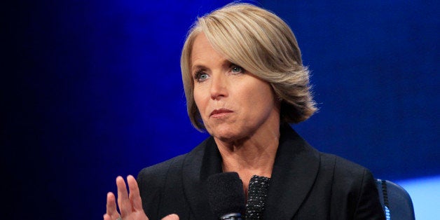 Anchor of CBS Evening News, Katie Couric, takes part in a plenary session on empowering girls and women during the Clinton Gl