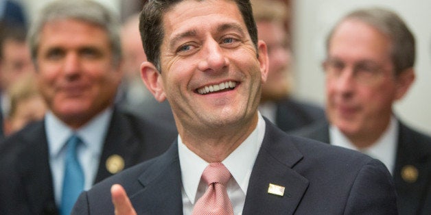 WASHINGTON, DC - JUNE 9: House Speaker Paul Ryan, (R-WI) greets colleagues before a session on 'Protecting the U.S. Homeland' at The Council on Foreign Relations on June 9, 2016, in Washington, D.C. Ryan was to unveil a national security plan during the event. (Photo by Allison Shelley/Getty Images)