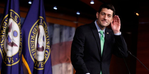 U.S. House Speaker Paul Ryan (R-WI) listens to a question during his weekly news conference at the U.S. Capitol in Washington, U.S., April 28, 2016. REUTERS/Jonathan Ernst