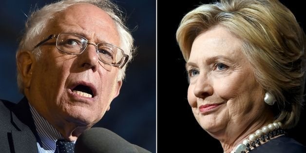 This combination of file photos shows Democratic presidential hopefuls Bernie Sanders(L)on March 31, 2016 and Hillary Clinton
