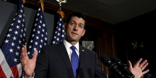 U.S. House Speaker Paul Ryan makes a statement to the media on Capitol Hill in Washington ruling himself out as a potential 2