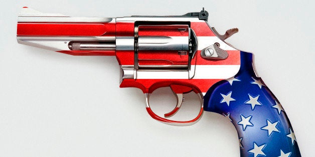 Stars and stripes on gun