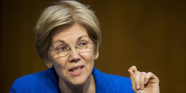 Senator Elizabeth Warren, a Democrat from Massachusetts, speaks during a Senate Banking Committee hearing with Janet Yellen,