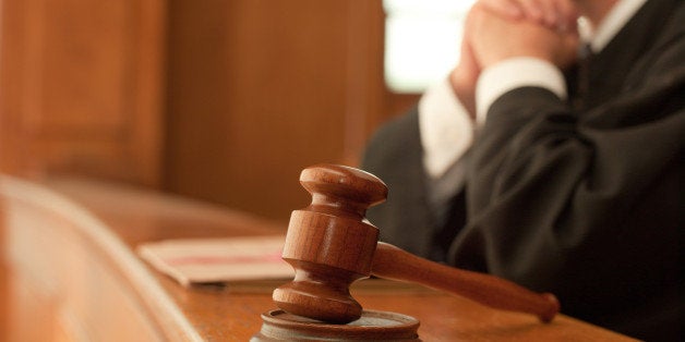 Judge and gavel in courtroom