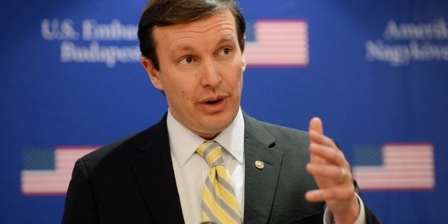 Junior United States Senator from Connecticut Chris Murphy addresses journalists in Budapest on January 31, 2014. The senator met with Hungarian Prime Minister Viktor Orban and representatives of the Hungarian opposition. AFP PHOTO / ATTILA KISBENEDEK (Photo credit should read ATTILA KISBENEDEK/AFP/Getty Images)