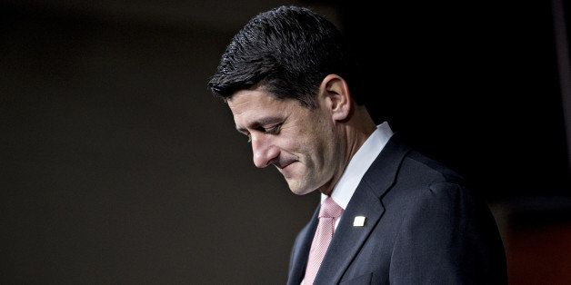 U.S. House Speaker Paul Ryan, a Republican from Wisconsin, arrives to a news conference on Capitol Hill in Washington, D.C., U.S., on Thursday, June 23, 2016. Ryan said that the day-long Democratic sit-in over gun curbs wouldn't change how Republicans run the House, dismissing it as a 'publicity stunt' that risks setting a dangerous precedent for U.S. democracy. Photographer: Andrew Harrer/Bloomberg via Getty Images