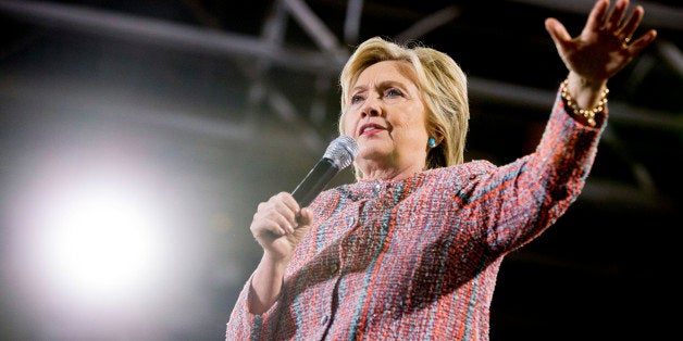 Democratic presidential candidate Hillary Clinton speaks at a rally at Northern Virginia Community College in Annandale, Thur