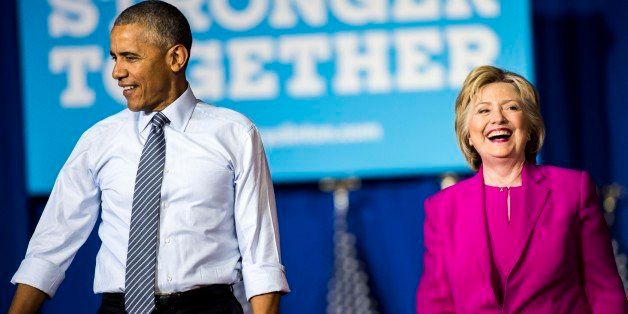 CHARLOTTE, NC - Democratic Presumptive Nominee for President former Secretary of State Hillary Clinton with President Obama campaign together at a rally in Charlotte, North Carolina on Tuesday, July 5, 2016. (Photo by Melina Mara/The Washington Post via Getty Images)