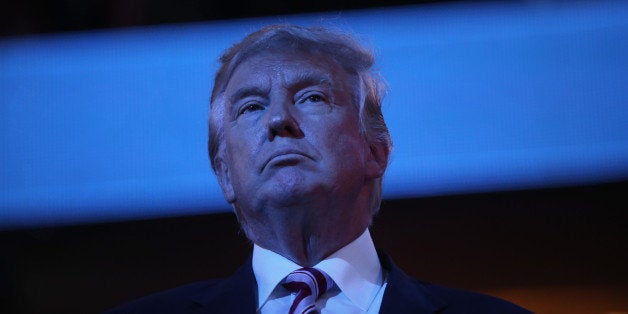 Donald Trump, 2016 Republican presidential nominee, listens during the Republican National Convention (RNC) in Cleveland, Ohi