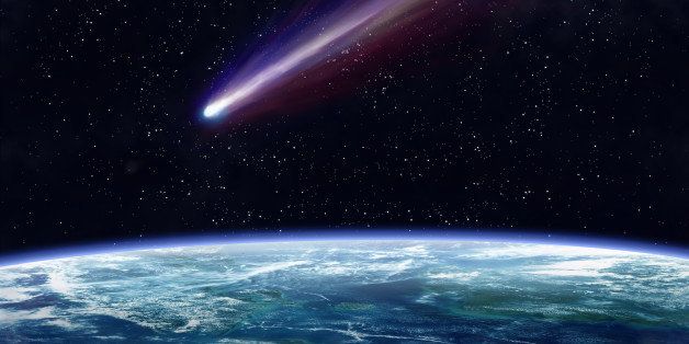illustration of a comet flying...