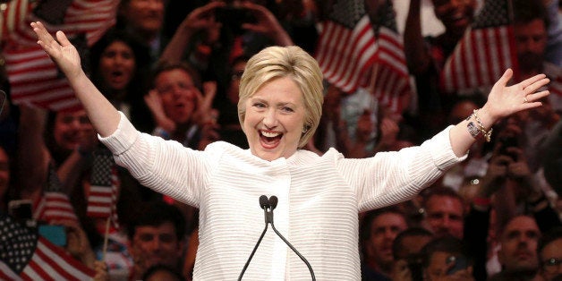 Democratic U.S. presidential candidate Hillary Clinton speaks during her California primary night rally held in the Brooklyn borough of New York, U.S. on June 7, 2016. REUTERS/Lucas Jackson/File Photo