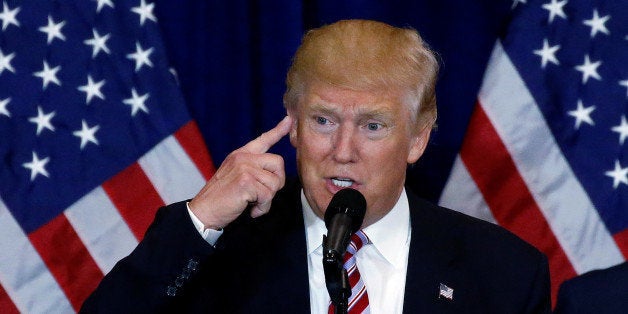 Republican presidential candidate Donald Trump speaks at a post Republican Convention campaign event in Cleveland, Ohio, July