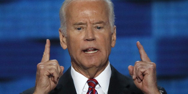 U.S. Vice President Joe Biden speaks on the third night at the Democratic National Convention in Philadelphia, Pennsylvania,