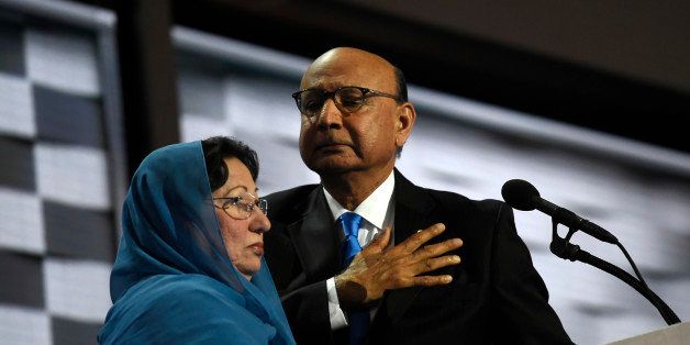 PHILADELPHIA, PA - JULY 28:Khizr Khan addresses the Democratic National Convention in Philadelphia on Thursday, July 28, 2016. (Khan's son Humayun S. M. Khan, a U.S. Army soldier, was killed in Iraq. Photo by Michael Robinson Chavez/The Washington Post via Getty Images)