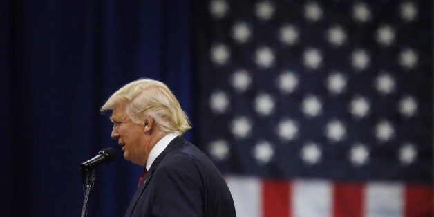 Donald Trump, 2016 Republican presidential nominee, speaks during a town hall event in Columbus, Ohio, U.S., on Monday, Aug. 1, 2016. Trump's swipe at the heartbroken parents of a Muslim-American war hero killed in Iraq has sparked condemnation across party lines, prompting top Republicans in Congress to distance themselves from the GOP presidential nominee. Photographer: Luke Sharrett/Bloomberg via Getty Images