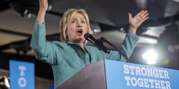 Hillary Clinton, 2016 Democratic presidential nominee, speaks during a campaign event in Las Vegas, Nevada, U.S., on Thursday, Aug. 4, 2016. A Clinton campaign operation to target prominent Republicans who may be primed to defect and support the Democratic presidential nominee is accelerating in the wake of Trump's repeated missteps and continued intra-party feuding. Photographer: David Paul Morris/Bloomberg via Getty Images