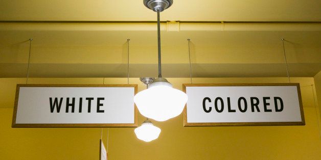 USA, Kansas, Topeka, White and Colored segregation signs