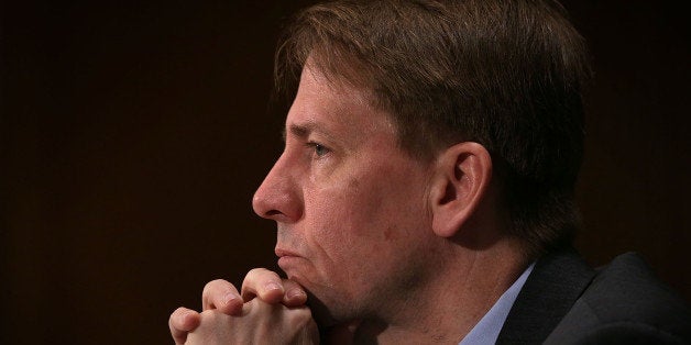 WASHINGTON, DC - APRIL 07: Director of the Consumer Financial Protection Bureau Richard Cordray testifies during a hearing before the Senate Banking, Housing and Urban Affairs Committee April 7, 2016 on Capitol Hill in Washington, DC. The committee held a hearing on 'The Consumer Financial Protection Bureau's Semi-Annual Report to Congress.' (Photo by Alex Wong/Getty Images)