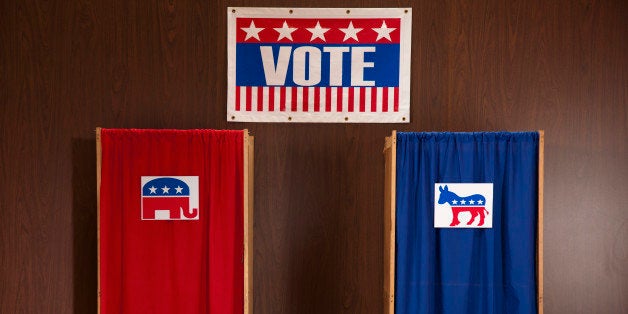 Voting booths in polling place