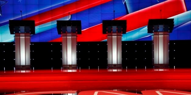 Las Vegas, NV, Dec 15, 2015, Empty Podiums At The Cnn Republican Presidential Debate At The Venetian Resort And Casino, Las V