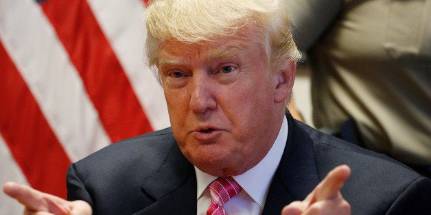 Republican presidential nominee Donald Trump speaks to the media during a campaign stop in Stafford, Virginia, U.S., August 2