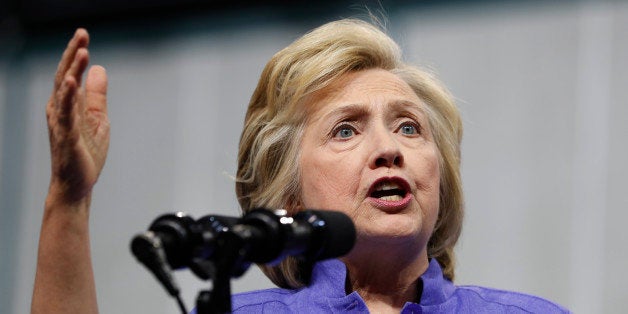 FILE - In this Aug. 15, 2016 file photo, Democratic presidential candidate Hillary Clinton speaks at a campaign event at Rive