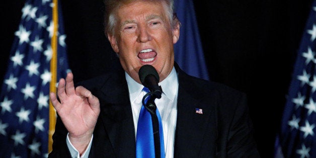 Republican presidential nominee Donald Trump speaks at a campaign rally in Manchester, New Hampshire, U.S., August 25, 2016.