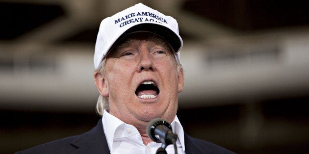 Donald Trump, 2016 Republican presidential nominee, speaks during the 2nd annual Roast and Ride hosted by Senator Joni Ernst, a Republican from Iowa, not pictured, in Des Moines, Iowa, U.S., on Saturday, Aug. 27, 2016. Ernst, who in 2014 won the Senate seat vacated by Democrat Tom Harkin when he retired, has turned her Roast and Ride into the conservative answer to the Harkin's legendary Steak Fry fundraiser, which auditioned dozens of presidential candidates over its 37-year history. Photographer: Daniel Acker/Bloomberg via Getty Images