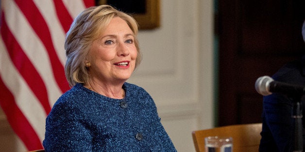 Democratic presidential candidate Hillary Clinton attends a National Security working session at the Historical Society Libra