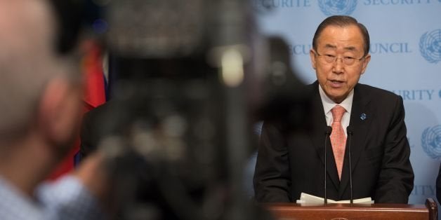 United Nations Secretary-General Ban Ki-moon speaks at the United Nations September 25, 2016 in New York. Ban on Sunday urged world powers to work harder to end the nightmare in Syria as the Security Council met for urgent talks on the escalating war. / AFP / Bryan R. Smith (Photo credit should read BRYAN R. SMITH/AFP/Getty Images)