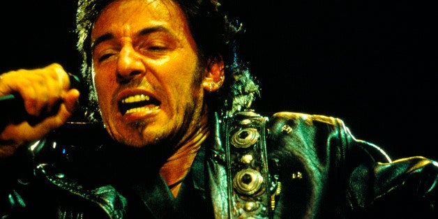 Bruce Springsteen, American musician, on stage at an Amnesty International Concert, Wembley Stadium, London, 1988. (Photo by