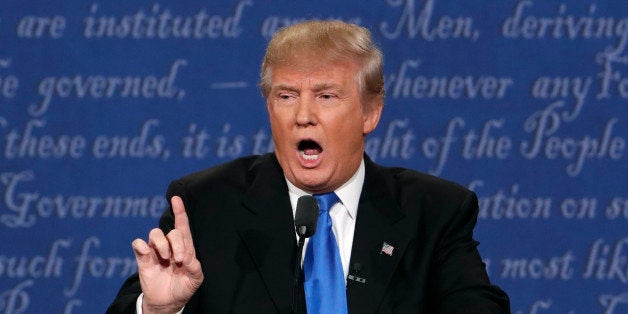 Republican U.S. presidential nominee Donald Trump speaks during the first debate with Democratic U.S. presidential nominee Hillary Clinton at Hofstra University in Hempstead, New York, U.S., September 26, 2016. REUTERS/Lucas Jackson 