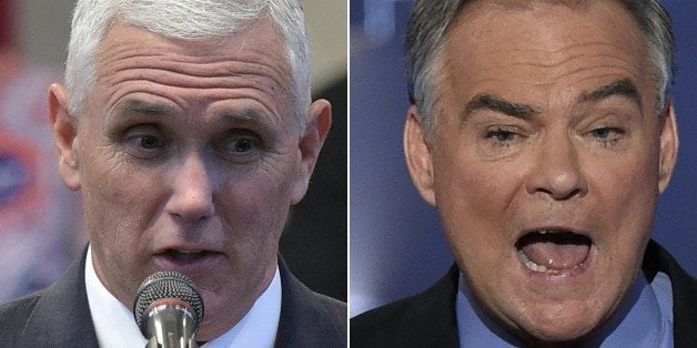 (COMBO) This combination of pictures created on October 3, 2016 shows
Republican Vice Presidential nominee and running mate